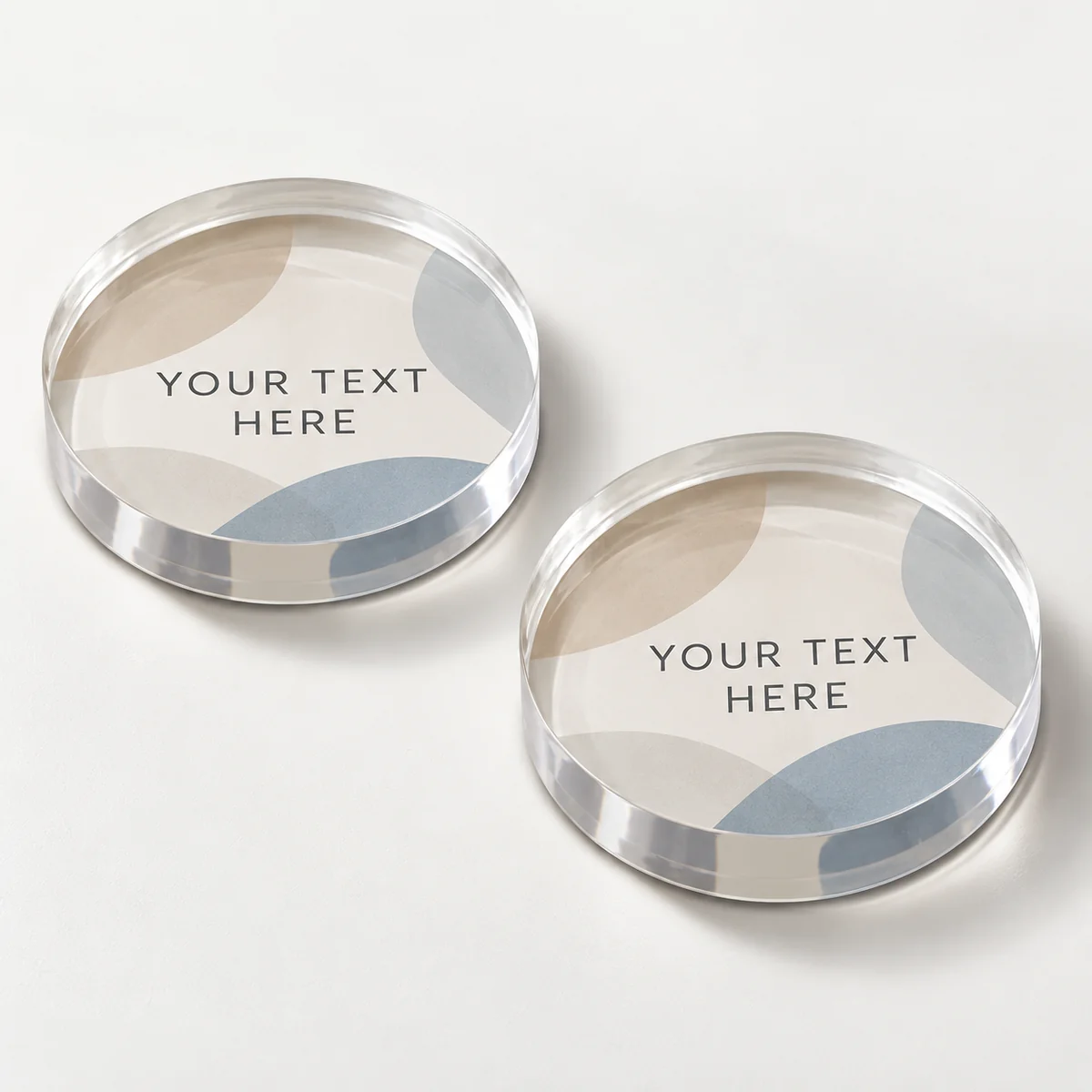 Round Acrylic Paper Weight Pair